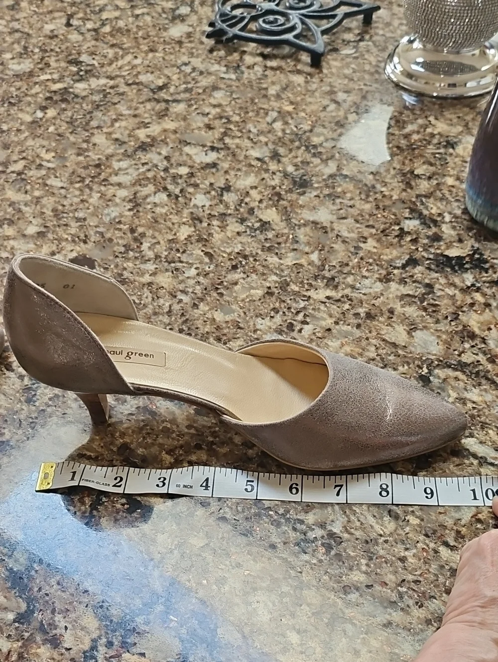 Paul Green Metallic D'orsay Kitten Heels